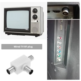 eMagTech 4PCS 2 Way Aerial Splitter TV RF Coax Adapter Male Plug to Female Jack Connector Antenna Cable Separator for TV Antenna Multi Box VCR PVR DVR