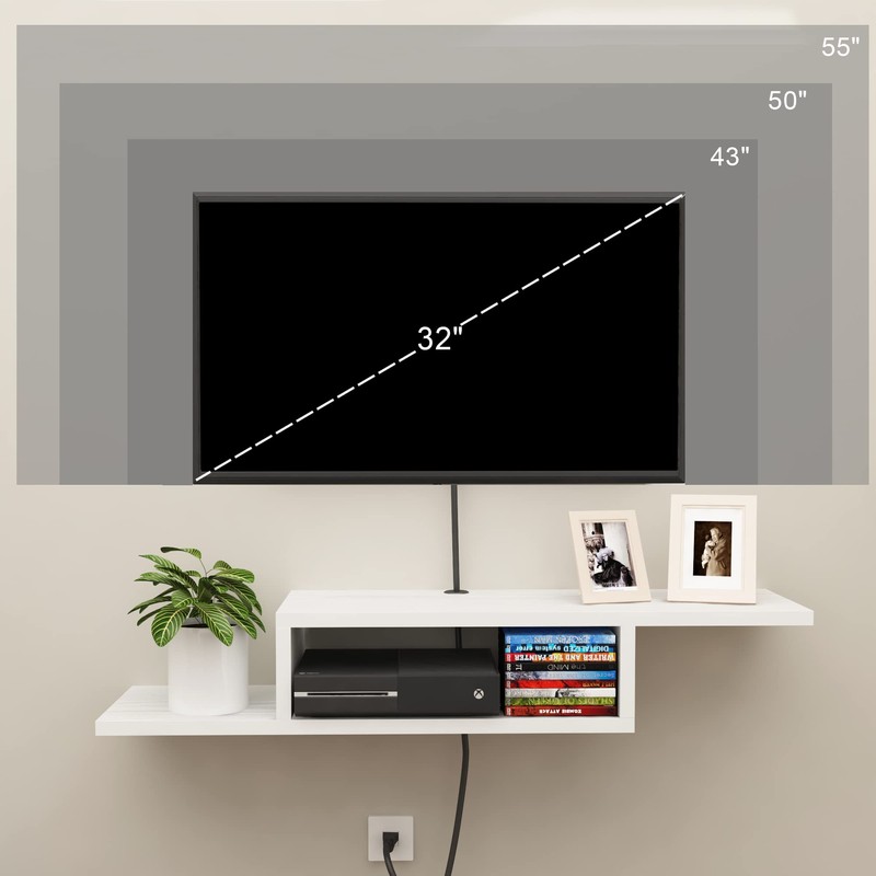 ChooChoo Floating TV Stand Shelf, Wall Mount Entertainment Center Media