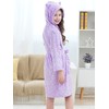 Doctor Unicorn Soft Hooded Rainbow Bathrobe Sleepwear for Girls (Purple