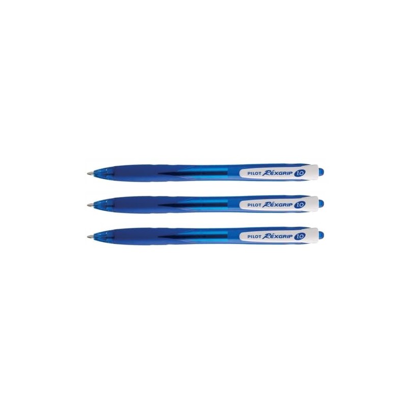 PILOT Begreen Rexgrip Ballpoint Pens Medium 1.0 Blue Pack of