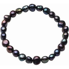 Generic Freshwater Pearl Craft Bead, Black, Round