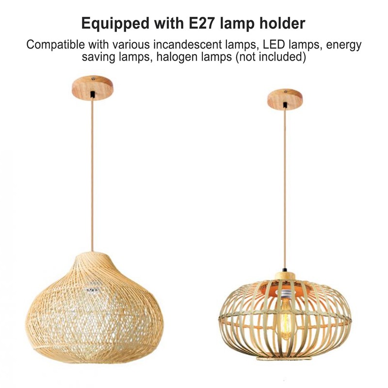 E27 Wooden Pendant Light Bulb Holder Vintage Lighting Accessory Wooden