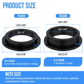 MILYARD 10 Pcs Pool Sand Filter Pump Seal, L-Shape O-Ring Gasket 11228 and 11412 Replacement for in-tex Sand Filter Pump Motor, Hose Seals & Repair