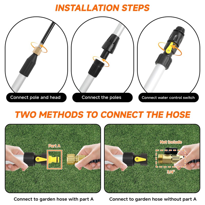 WESBRITE Gutter Cleaning Tools From The Ground, 8FT Gutter Cleaner