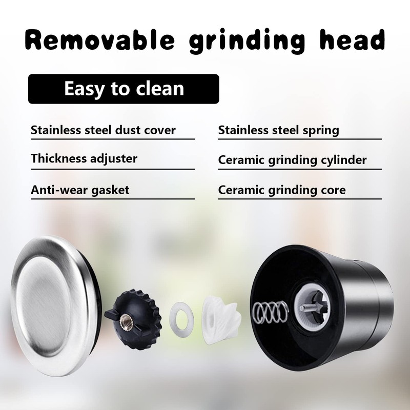 LunarFiery Salt and Pepper Grinder Set, Adjustable Coarseness Coarse &