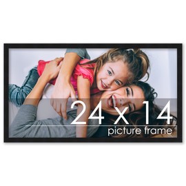 Poster Palooza 24x14 Frame Black Solid Wood Picture Frame - UV Acrylic, Foam Board Backing & Hanging Hardware Included