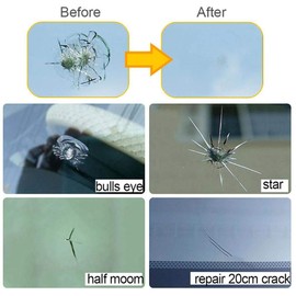 JAAGS Do it Yourself Windshield Repair Kit for Chips and Cracks, Bulls-Eye, Spider Web, Star-Shaped, Half-Moon Crescents DIY