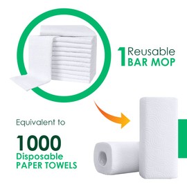 Avalon Towels Terry Bar Mop Towels (Value Pack of 36) Size 16"x19" – Absorbent and Durable, Multipurpose Towels, Cotton Cleaning Rags, Bar Towels, Restaurant Towels, Reusable Shop Rags (White)