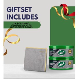 Polishing Compound 10.5 oz Bundle with Microfiber Cloth – Restores Faded Finishes, Removes Oxidation and Stains, Enhances Shine – Gift Set (3 Items)