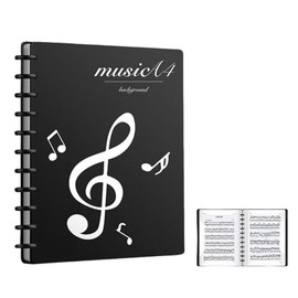 Music Folder A4 Choir Folder, 60 Pages Music Sheets Folder, Unique Design, Waterproof Music Folder, with Stitch Marks, Music Project Folder for Musicians, Index Folders, Double-Sided Folder