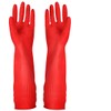 YSLON Rubber Cleaning Gloves Kitchen Dishwashing Glove 3-Pairs,Waterproof Reuseable. (Red,