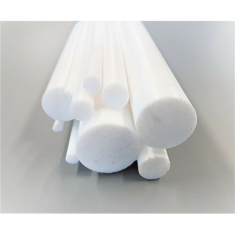 Plastic PTFE Teflon White Round Rod 4, 5, 6, 8,