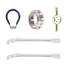 TVETE Bicycle Spoke Wrench, Rim Wrench, Nipple Wrench (Set of 5), Multi-functional Wheel Rim Spanner, Adjustment, Adjuster, Bicycle Nipple Wrench, Tire Replacement Tool, Tire Repair Tool Kit, Repair