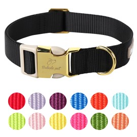 Babole Pet Nylon Dog Collar - Adjustable Black Soft Webbing Dog Collars for Small Medium Large Dogs Boy Girl Puppy Collar with Safety Metal Buckle XS