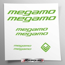 Stickersland® Aufkleber-Set kompatibel mit Rahmen Megamo MTB Mountainbike und Helm | Aufkleber-Aufkleber mit Logos | Stickersland® (grün glänzend)