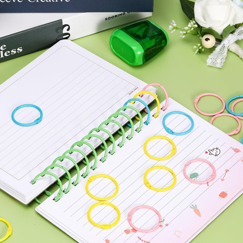 Arcjunys Binder Rings Multicolor Book Binder 30mm Loose Leaf Binder
