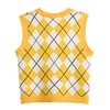 Hyipels Women's Sweater Vest,Y2K Sleeveless Pattern Preppy Style Knitted Crop