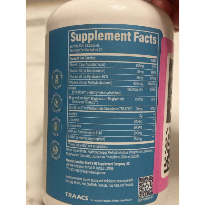 Revive MD Calm+ 180 Capsules Exp 8/2027