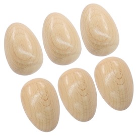 Hordion 6 Pcs Wood Egg Shakers, Maracas Shakers Wooden Hand Percussion Instrument for Musical Education Party Classroom