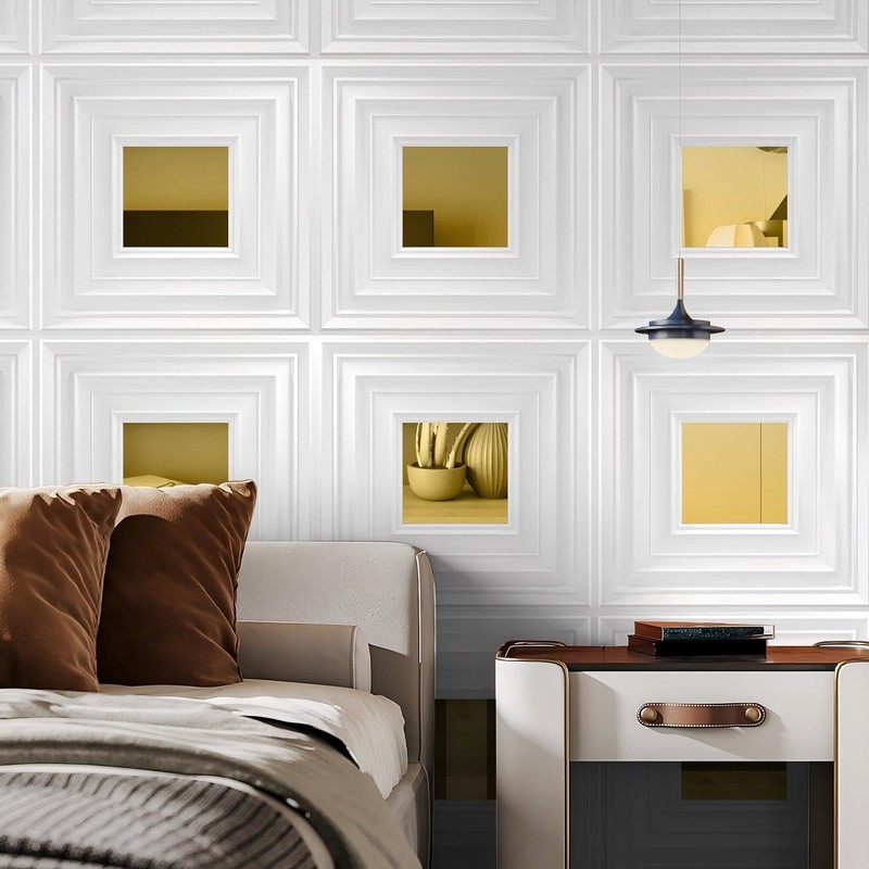 Chejiaye 12 Pack PVC Ceiling Tiles 19.7"x19.7" – Golden Mirror
