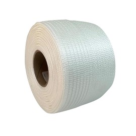 CPP 1/2" x 1500' Woven Polyester Strapping Cord - 650 lbs Break Strength, Heavy Duty Strapping - Water, UV, Corrosion Resistant Short Roll Plastic Banding Strap for Boat Shrink Wrap & Shipping
