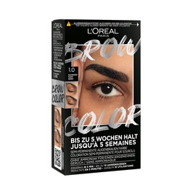 L'Oréal Paris Eyebrow Colour for a Radiant and Perfectly Groomed Look, Ammonia-Free Eyebrow Colour, Up to 10 Applications per Pack, Brow Colour, 1.0 Black