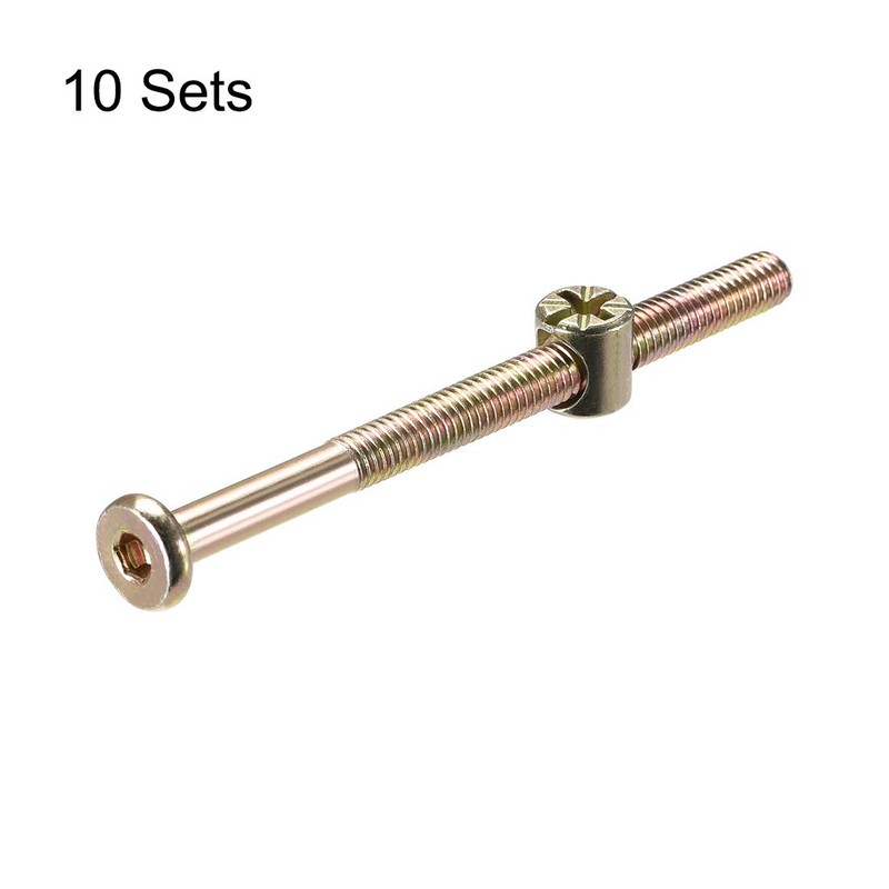 sourcing map M6 x 70mm Furniture Bolts Nut Set Hex