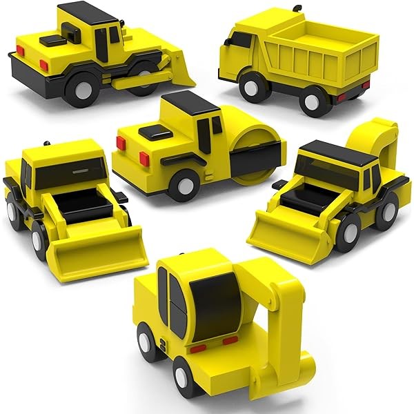 Tub Works® Construction™ Trucks Mold Free Bath Toys, 6 Pack