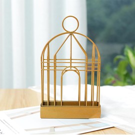 DSBGKJI 2 PCS Portable Metal Mosquito Coil Holder Incense Holder Retro Incense Coil Burner, Hanging Bird Cage Outdoor Home Garden Decor for Courtyard Bar Office Desktop (Golden)