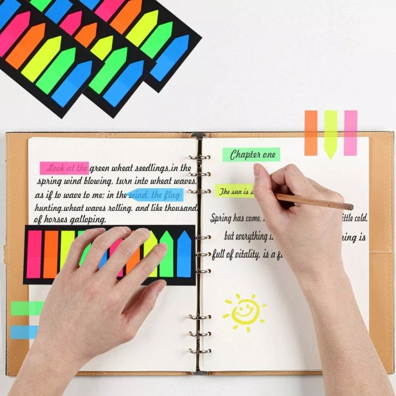 Mafab Notas Post Adhesivas Mini Banderita Fluorescente Señalador