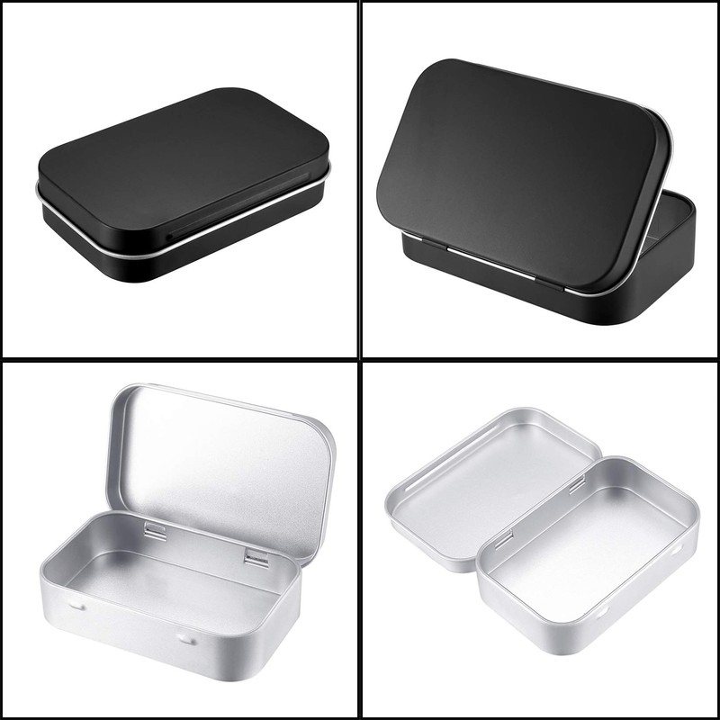 Set of 8 Tin Cans Tin Can Case Mini Box