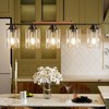 5-Light Kitchen Island Light, 33.4" Island Lighting with Black Metal