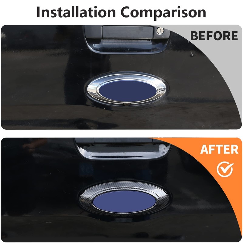 DIYUCAR ABS Plastic Car Rear Badge Ring Logo Frame Cover