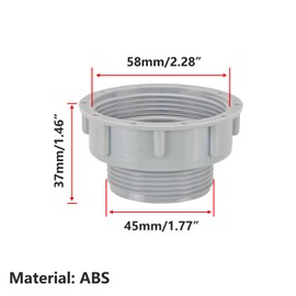 Qrity 1 Piece Kitchen Sink Drain Pipe Joint Thread Hose Connector, Sink Drain Joint Thread 58 mm Female to 45 mm Male Thread for Kitchen Sinks