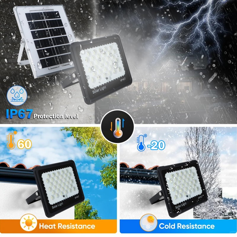 YLZKIX 198 LED Solar Lights Outdoor, IP67 Waterproof Solar Powered
