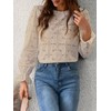 CUPSHE Women's Pullover Crew Neck Long Puff Sleeves Overcut Shoulders