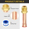 sourcing map 2Pcs Brass Pipe Fitting, 3/4 SAE Male Thread