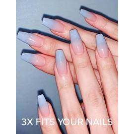 Nelaoco Nail Polish Strips – 32PCS Salon Quality Wraps, Long Lasting Gel Nail Stickers for Women (Dreamy Tide Blue)