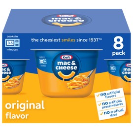Kraft Mac and Cheese, 8 Cups, for Easy Dinner or Dinner Sides, Original Flavor, No Artificial Flavors, Preservatives or Dyes, 2.05 oz