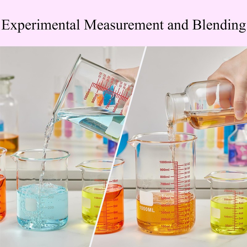 High Borosilicate Glass Measuring Cup-V-Shaped Spout,1000ml(32OZ) Glass Measuring Beaker for
