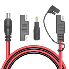 RIIEYOCA DC 8mm Male to SAE Connector Adapter 14AWG Cable,with SAE Polarity Reverse and DC 5.5mm x 2.5mm Adapter for RV & Solar Generator Portable Solar Panel,1.8M/6Ft