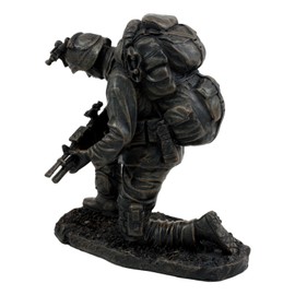 Ebros Prayer for Courage Kneeling Soldier Statue 6" H Honor & Valor Military Combat Rifle Unit Brother in Arms Figurine