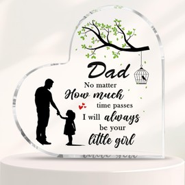 Dad Gifts from Daughter Dad Acrylic Plaque 4x4 Inch Fathers Day Plaques Gifts for Dad Christmas Gifts for Dad Dad Plaques from Daughter
