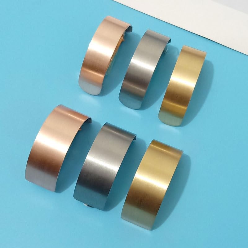 [ナカノヤ] NAKANOYA バレッタ 1個 金属 合金 メタル 半月バレッタ ポニーバレッタ ヘアクリップ