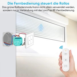 LoraTap Wireless Receiver Module for Roller Shutters Only Compatible with 868 MHz Remote Controls, Curtain and Blind Controller, Not Compatible with WiFi