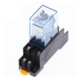 NANZU MY2NJ Model 12VDC DC24V AC110V AC220V Coil 8 Pin 35mm DIN Rail Power Relay + Socket (Size : DC24V)