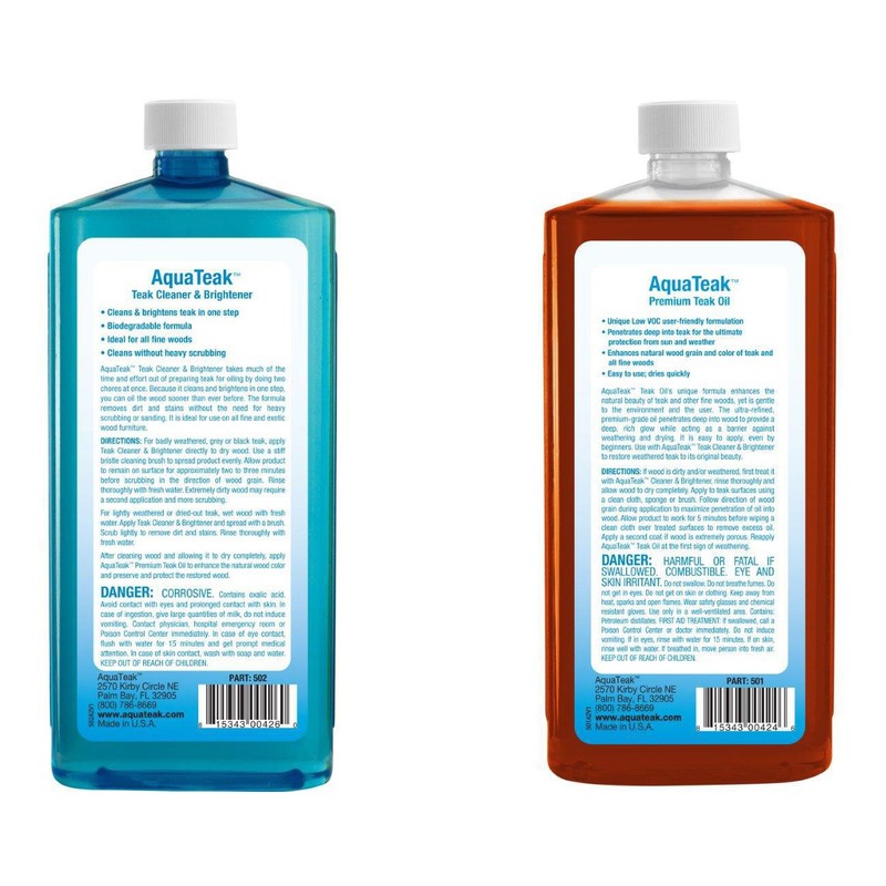 AquaTeak Care Kit: Premium Teak Oil & Teak Cleaner &