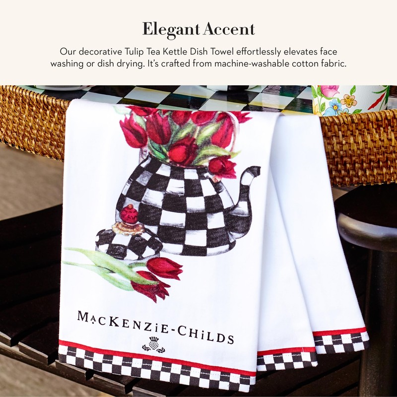 MACKENZIE-CHILDS Cotton Dish Towel, Cute Decorative Kitchen Dish Towel for
