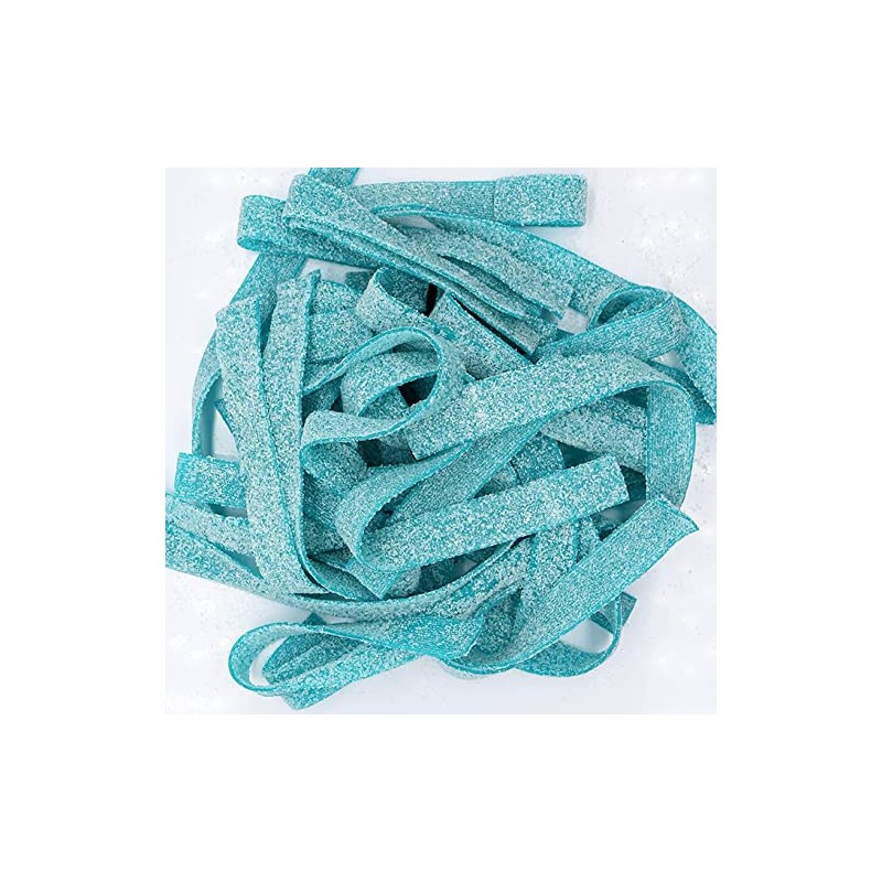 SweetGlob Sour Gummy Belts Candy (2 Pound, Sour Blue Raspberry)