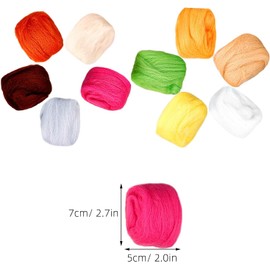 WADY 20 Colors Needle Felting Wool, Fibre Wool Roving Felting Wool Needle Felting Hand Spinnings for Wool Felting Yarn Supplies DIY Craft Materials (20)